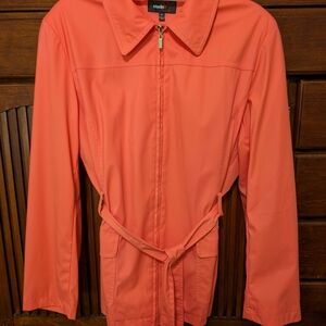 Studio Y Vibrant Coral Trench Coat